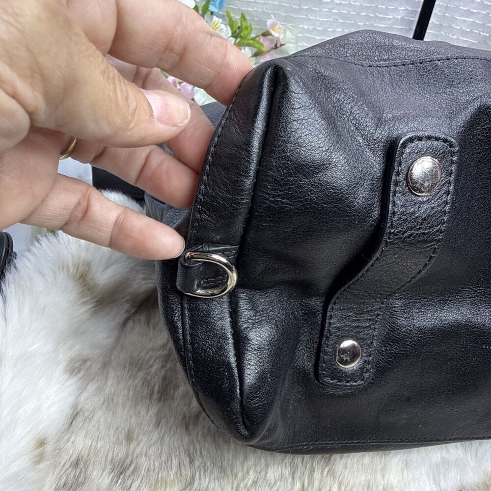 (E4)Coach Ashley Vintage Leather Satchel 2WAY Tote Bag Black Genuine Women’s - Picture 10 of 14